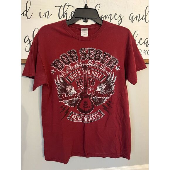 Tag Other - Bob Seger - Detroit's Finest- R&R Never Forgets - Tour 2013 - Red Shirt - Medium